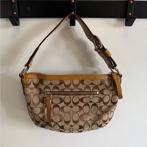 Coach Jacquard Half Moon Hobo Shoulder Bag